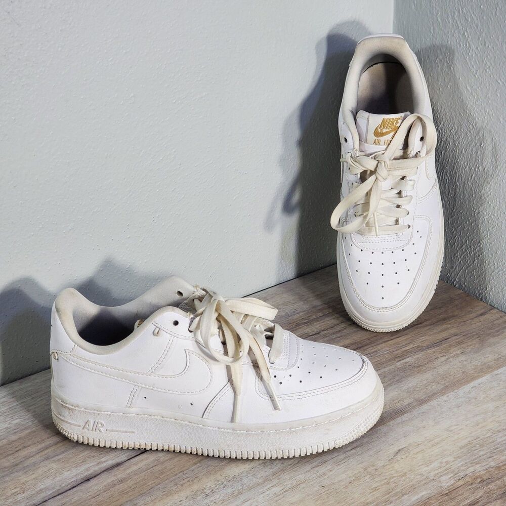 Nike Air Force 1 LX Lucky Charms White Gold DD1525-100 Leather Sneaker Shoes 5
